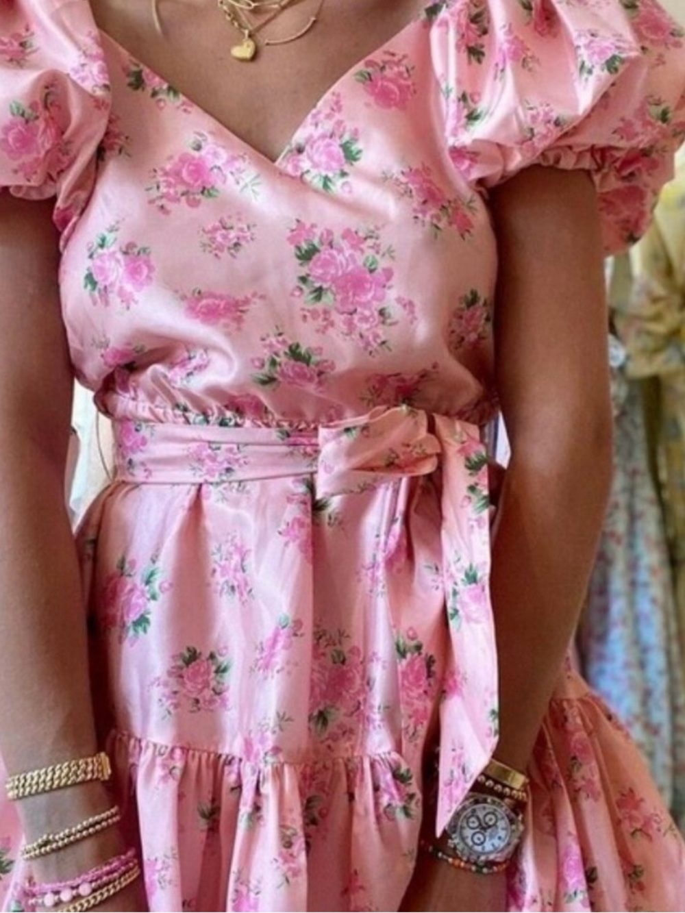 LoveShackFancy x Target Cecile Pink Floral
Puff Sleeve Mini Dress - Picture 8 of 8